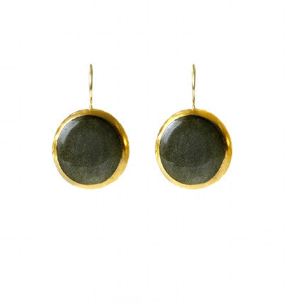 <P dir=ltr class=Body>Round Obsidian Earrings wrapped in 24K gold</P>