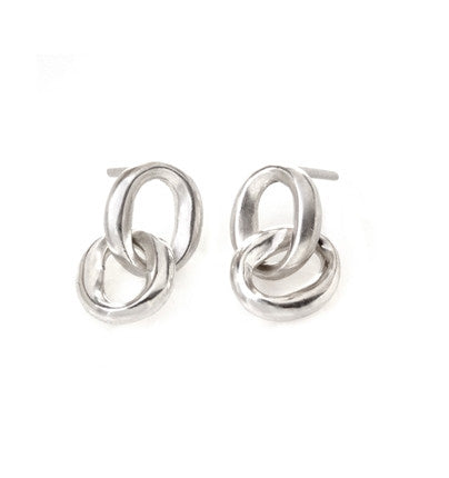 <P dir=ltr class=Body>Shiny Sterling Silver Double O stud Earrings 15mm Long</P>