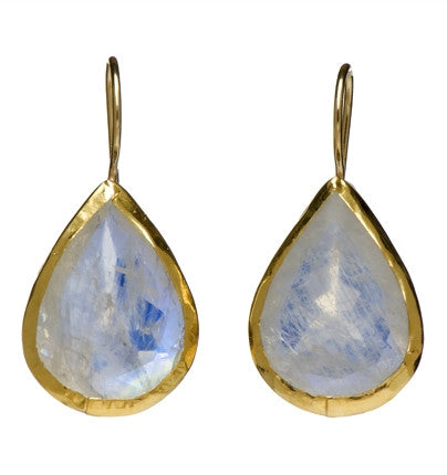 <P dir=ltr class=Body>Large Moonstone Teardrop Earrings wrapped with 24K Gold Hang 28mm Width 16mm</P>