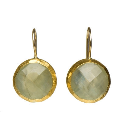 <P dir=ltr class=Body>Round Prehnite Earrings wrapped in 24K Gold Hang 28mm Width 14mm</P>