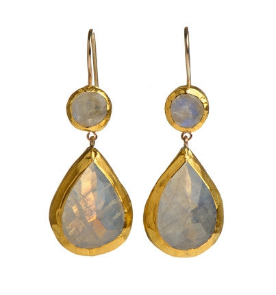 <P dir=ltr class=Body>Double Moonstone Earrings all wrapped with 24k Gold Hang 42mm Width 16mm</P>