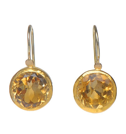 <P dir=ltr class=Body>Round Citrine Earrings wrapped with 24K Gold </P>