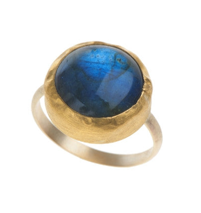 <P dir=ltr class=Body>Round Labradorite Ring wrapped with 24K Gold on 14K Gold Band 15 X 15mm Available any Size! </P>