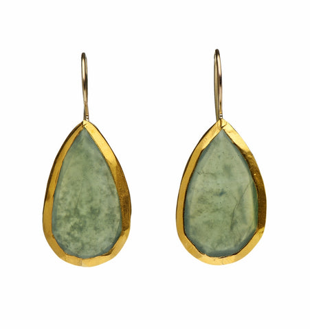 <P dir=ltr class=Body>Large Serpentine Tear-drop Earrings wrapped with 24K Gold Hang 28mm Width 15mm</P>