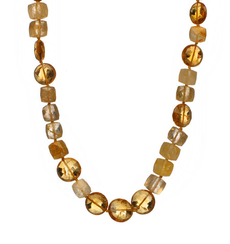 <P dir=ltr class=Body>Necklace of Citrine and Rutilated Quartz 19.5" Long or upon request</P>