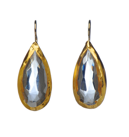 <P dir=ltr class=Body>Large Teardrop Earrings of Citrine wrapped with 24K Gold Hang 38m Width 16mm</P>