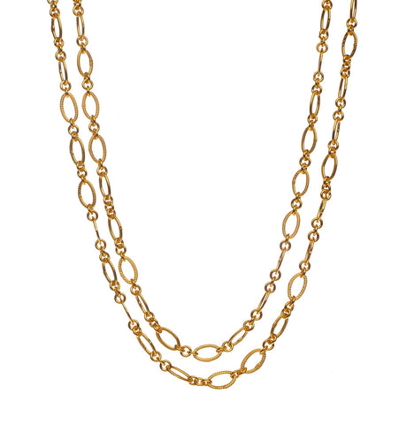 <P class=Body dir=ltr>Double strand 24K Vermeil Necklace over Sterling Silver 20" Long</P>