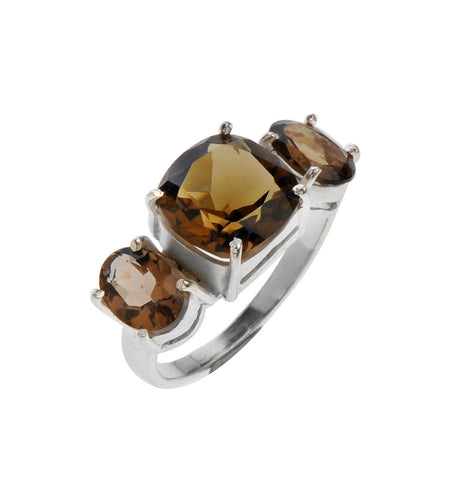 <P class=Body dir=ltr>Ring of Three Smoky Topaz set in a Sterling Silver Band. Available Size 6.25 Only! </P>