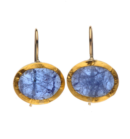 <P dir=ltr class=Body>Oval Tanzanite Earrings wrapped with 24K Gold. Measurments: Hang 20mm Width 15mm</P>