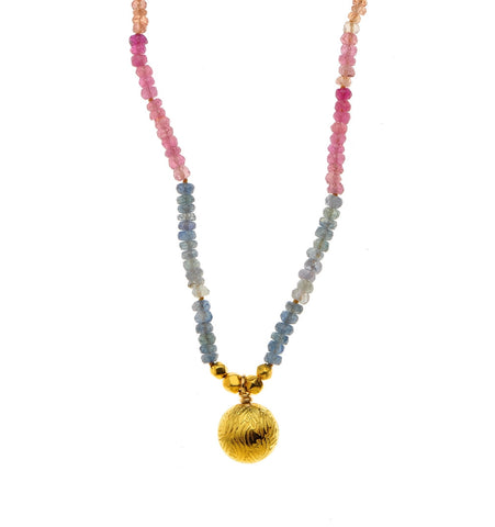 <P dir=ltr class=Body>Multi Sapphire Necklace with a Solid 18K Gold Drop</P>