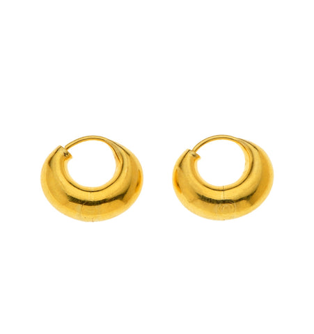 <P class=Body dir=ltr>Large Bombay Gypsy Earrings of 18K solid&nbsp;Pure Gold Hang 16mm, Width 8mm, Depth 20mm (Back to Front) a classic! &nbsp;</P>