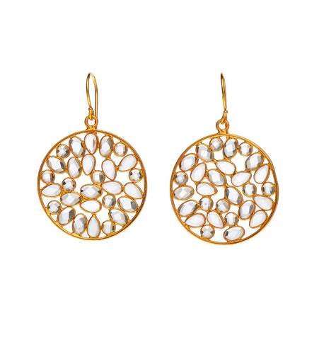 <P class=Body dir=ltr>Round 24K Vermeil Earrings with small White Zircons&nbsp; Hang 42mm Width 28mm</P>