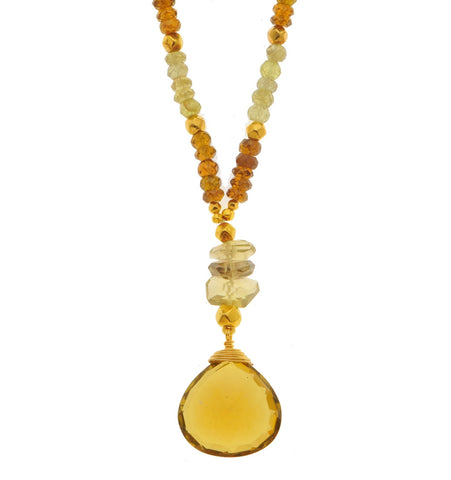 <P dir=ltr class=Body>Green Garnet Necklace with Green Amethyst and Whisky Quartz with 18K Gold Beads</P>