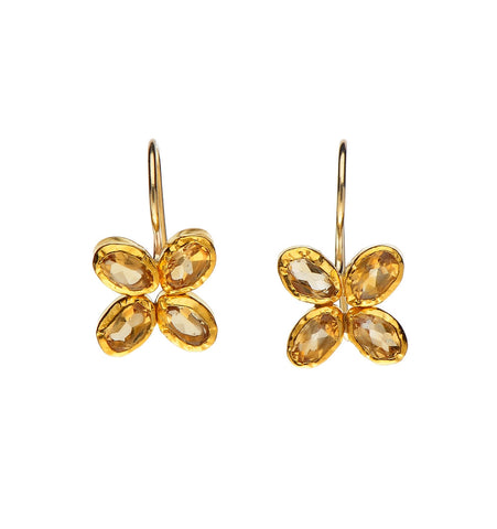 <P dir=ltr class=Body>Butterfly shaped Earrings of Citrine set in 24K Gold Hang 18mm Width 11mm</P>